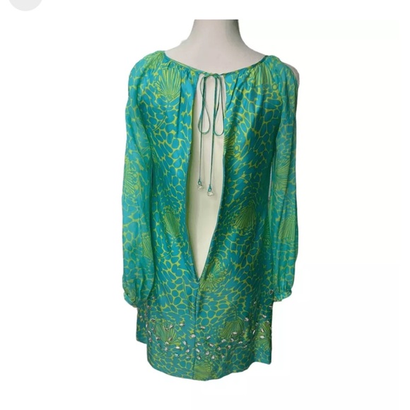 NWT Lilly Pulitzer "Chauncey" Turquoise Jeweled Dress - Picture 6 of 8